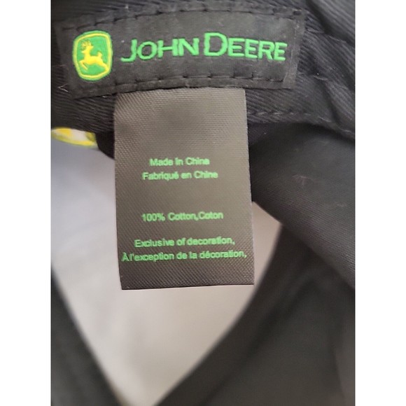 John Deere Dealership Mens Hat Black Gray Strapback Trucker 6-Panel Cap - Picture 10 of 13